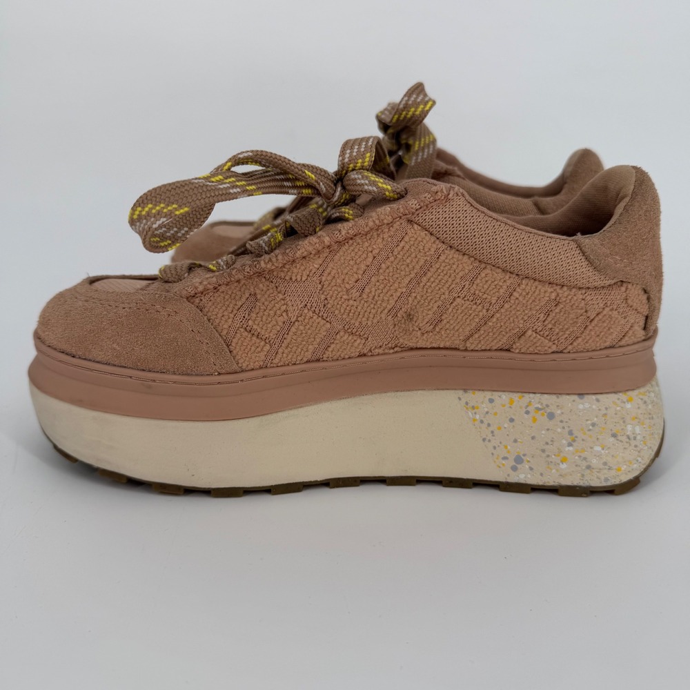 UGG Marin Lace Logo Platform Sneakers Chestnut Tan Suede 1125025 Womens 6 - Picture 7 of 15